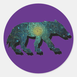 Pictish Wolf Maze Runder Aufkleber