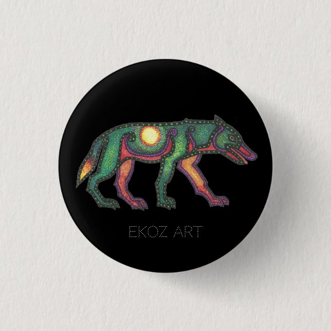 Pictish Wolf Sun Button (Vorderseite)
