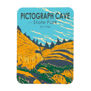 Pictograph Cave State Park Montana Vintage Magnet