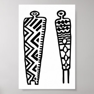 Pictograph Men-BW Poster