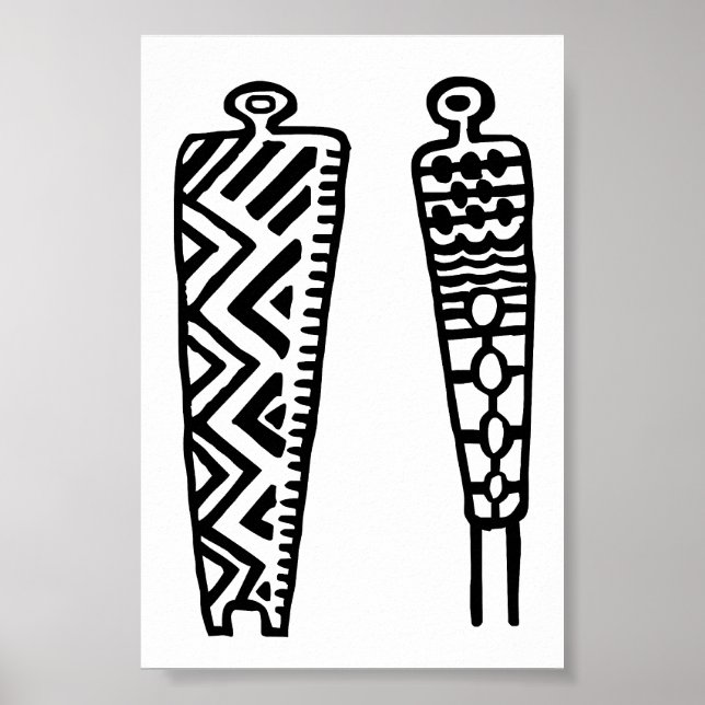 Pictograph Men-BW Poster (Vorne)