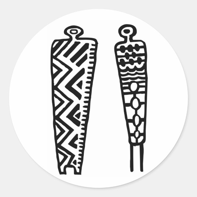 Pictograph Men-BW Runder Aufkleber (Vorderseite)