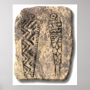 Pictograph men-stone poster