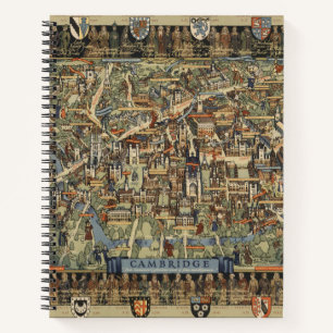 Pictorial Map Cambridge, England Notizbuch