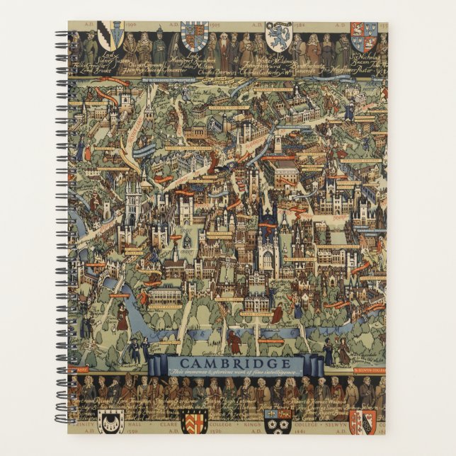 Pictorial Map Cambridge, England Planer (Vorderseite)