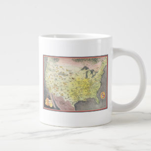 Pictorial Map of America - Cartoon Skizzen Jumbo-Tasse