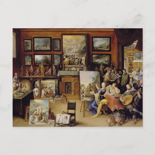 Pictura, Poesis und Musica in einem Pronkkamer Postkarte (Vorderseite)