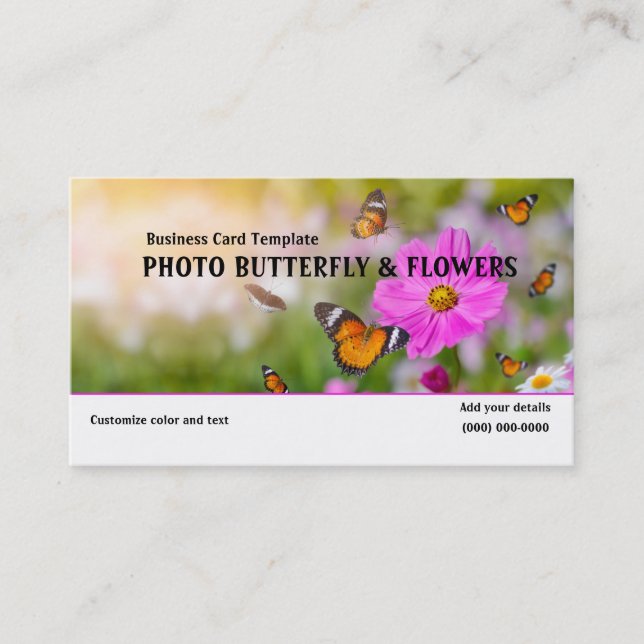 Picture Butterfly Garden Blume Visitenkarte (Vorderseite)