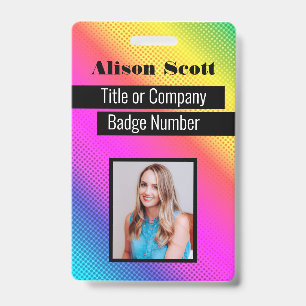 Picture ID Bright Neon Modern Rainbow Business Bad Ausweis