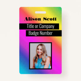 Picture ID Bright Neon Modern Rainbow Business Bad Ausweis