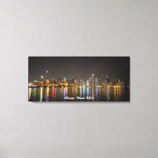 Picture Leinwände Chicago Skyline Night Foto Leinwanddruck