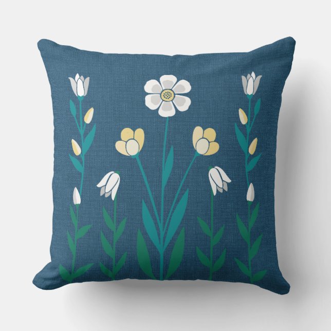 Picture Perfect Garden Navy Blue Kissen (Vorderseite)