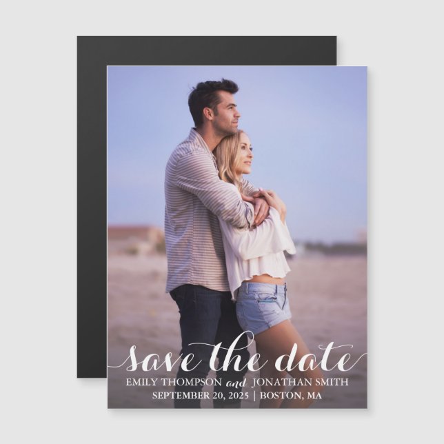 Picture Wedding Save the Date Magnete, ein Foto Magneteinladung (Vorne/Hinten)