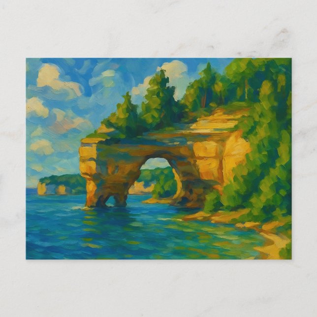 Pictured Rocks Michigan Postkarte (Vorderseite)