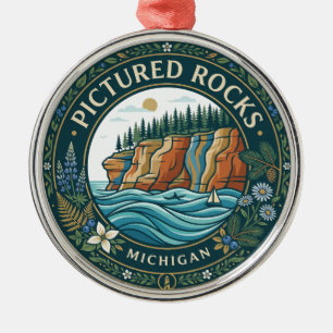 Pictured Rocks National Lakeshore Michigan Ornament Aus Metall