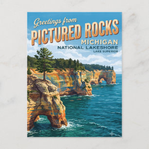 Pictured Rocks National Lakeshore Michigan Postkarte
