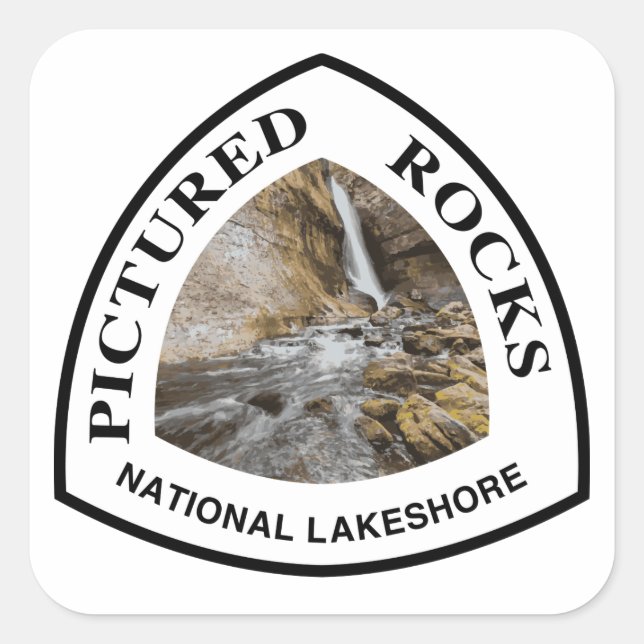 Pictured Rocks National Lakeshore Quadratischer Aufkleber (Vorderseite)