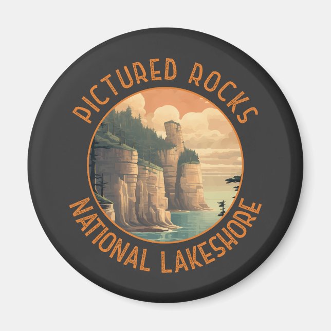 Pictures Rocks National Lakeshore Not Retro Magnet (Vorne)