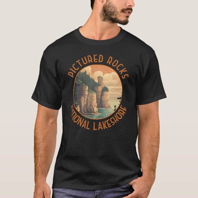Pictures Rocks National Lakeshore Not Retro T-Shirt (Vorderseite)