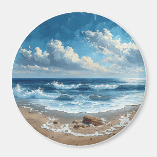 Picturesque Beach - Schöne Strandlandschaft Magnet