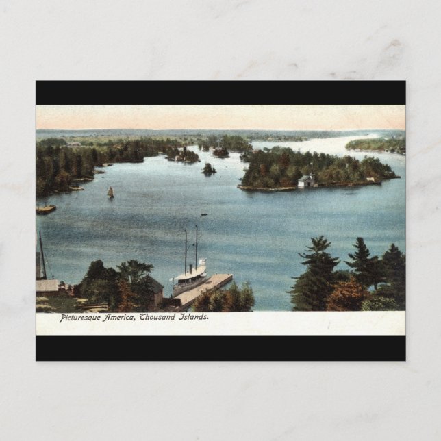 Picturesque Thousand Islands NY 1907 Vintag Postkarte (Vorderseite)