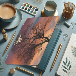 Picturesque Tree Sunset Twilight Nature Monogram iPad Mini Hülle