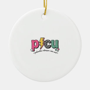 PICU Kinder-Intensivstation Krankenpfleger-Shirt_1 Keramik Ornament