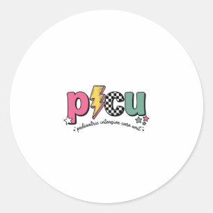 PICU Kinder-Intensivstation Krankenpfleger-Shirt_1 Runder Aufkleber