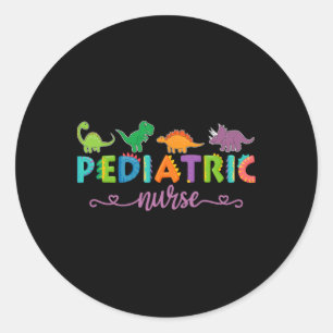 Picu Kinderkrankenschwester Dinosaurier Peds Krank Runder Aufkleber