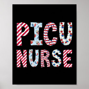 Picu Nurse Independence Day American Flag vom Juli Poster
