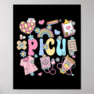 Picu Nurse Stuff Retro Pädiatrische Krankenschwest Poster