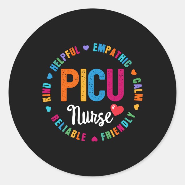 Picu Nursing Pädiatrische Intensivstation S Runder Aufkleber (Vorderseite)