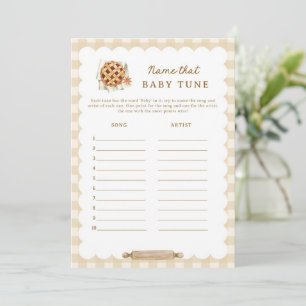 Pie Baby Dusche Name, dass Baby Tune Game Cards Einladung