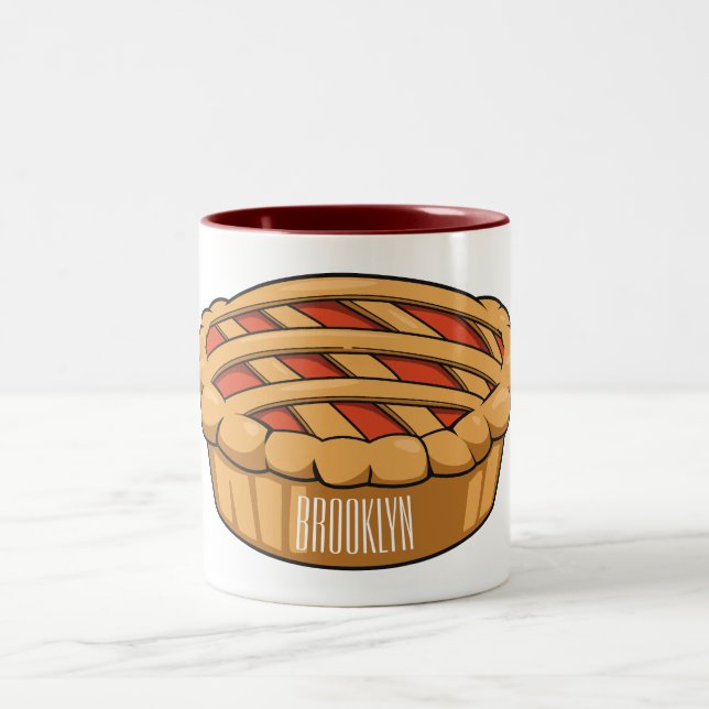Pie-Cartoon-Abbildung Zweifarbige Tasse (Mittel)