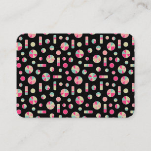 Pie Circles and Bars Pattern 271019v1 - Black Visitenkarte