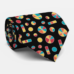 Pie Circles and Bars Pattern 271019v3 - Black Krawatte