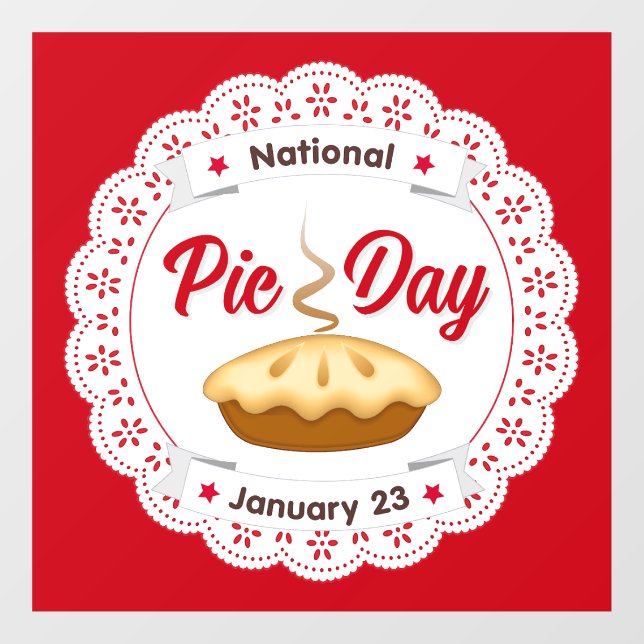 Pie Day, 23. Januar, EAT PIE! Fensteraufkleber (Blatt)