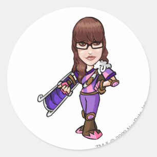 Pie Faerieland Staff Player Runder Aufkleber