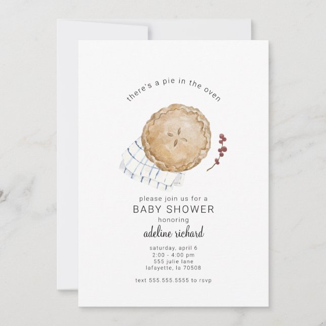 Pie Fall Automne Baby Shower Invitations (Devant)