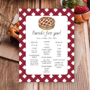Pie First Birthday Milestone Geburtstag Poster