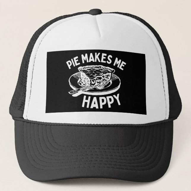Pie macht mich glücklich Funny Pie Truckerkappe (Vorderseite)