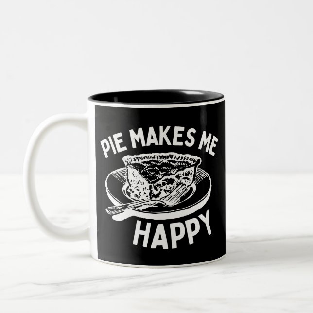 Pie macht mich glücklich Funny Pie Zweifarbige Tasse (Links)