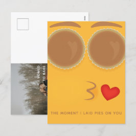 Pie Mit Augen Kisses Erntedank Holiday Postcard Feiertagspostkarte