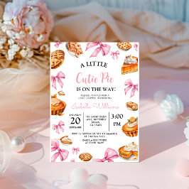 Pie Pink Bow Babydusche Einladung