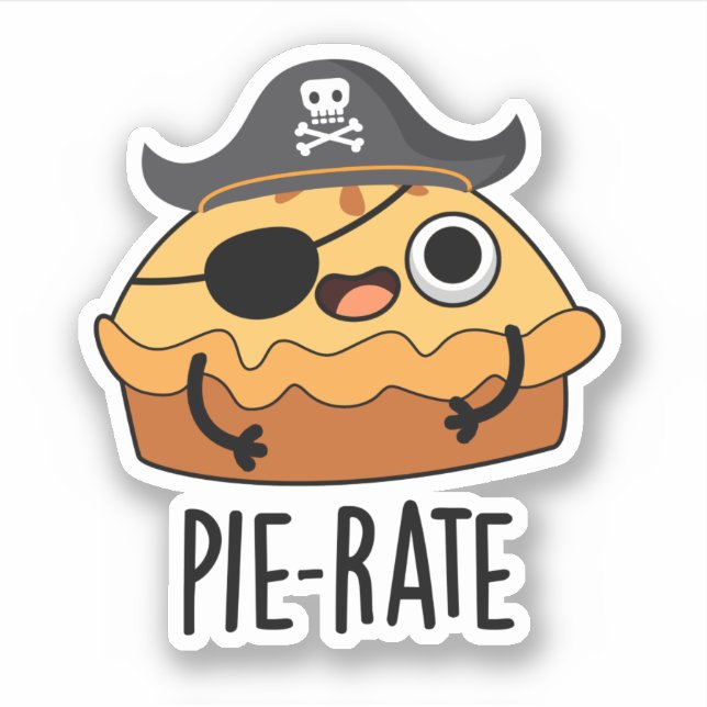 Pie-rate Funny Pirate Pie Pun Aufkleber (Vorderseite)