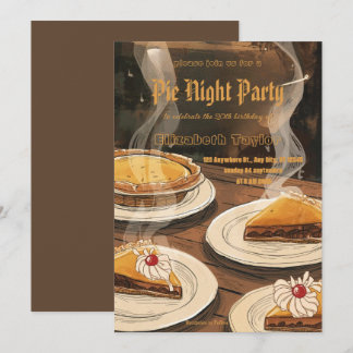 Pie Sharing Night Party Invitation – Sweet & Cozy Einladung