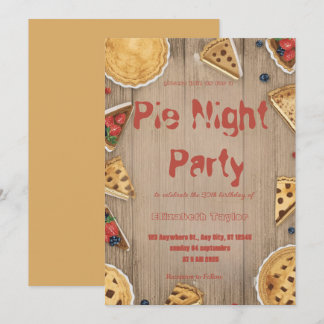 Pie Sharing Night Party Invitation – Sweet & Cozy Einladung