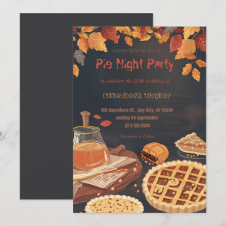 Pie Sharing Night Party Invitation – Sweet & Cozy Einladung
