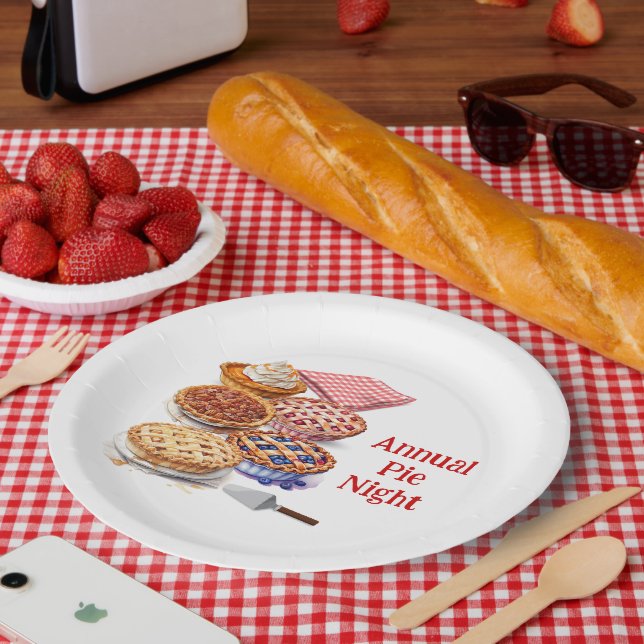 Pie Sharing Night Party Pappteller (Picknick)