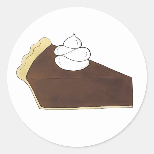 Pie Social Party Dessert Bake Sale Chocolate Slice Runder Aufkleber (Vorderseite)